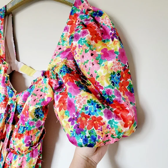 For Love And Lemons Merrill Puff Sleeve Mini Dress - Picture 7 of 14